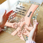 Father Holds Children's Hearts Forever - Personalized Acrylic Plaque