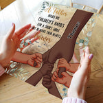 Father Holds Children's Hearts Forever - Personalized Acrylic Plaque Black Version