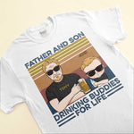 Father Mother Son Daughter Drinking Buddies - Personalized Shirt - Birthday And Christmas Gift For Father, Mother - Drinking Family