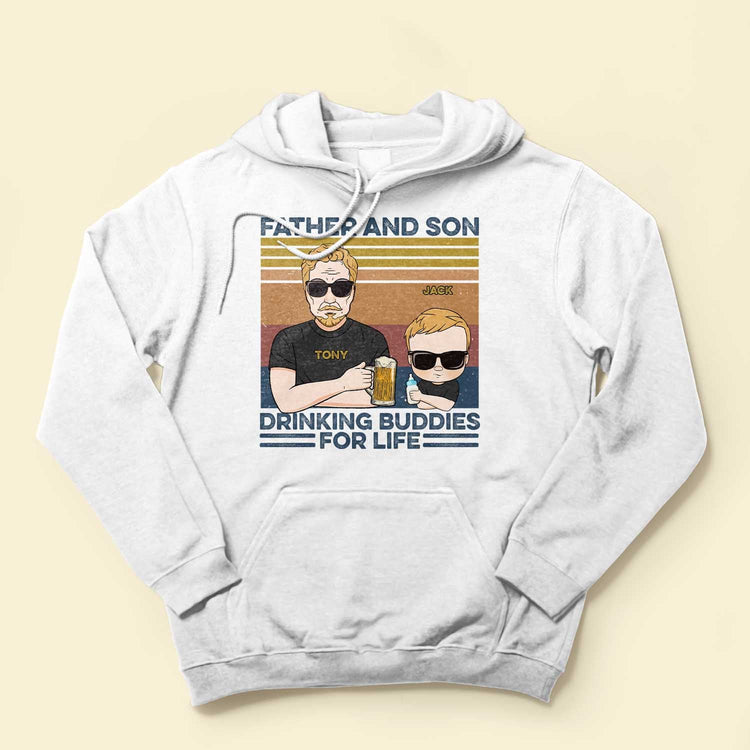Father Mother Son Daughter Drinking Buddies - Personalized Shirt - Birthday And Christmas Gift For Father, Mother - Drinking Family