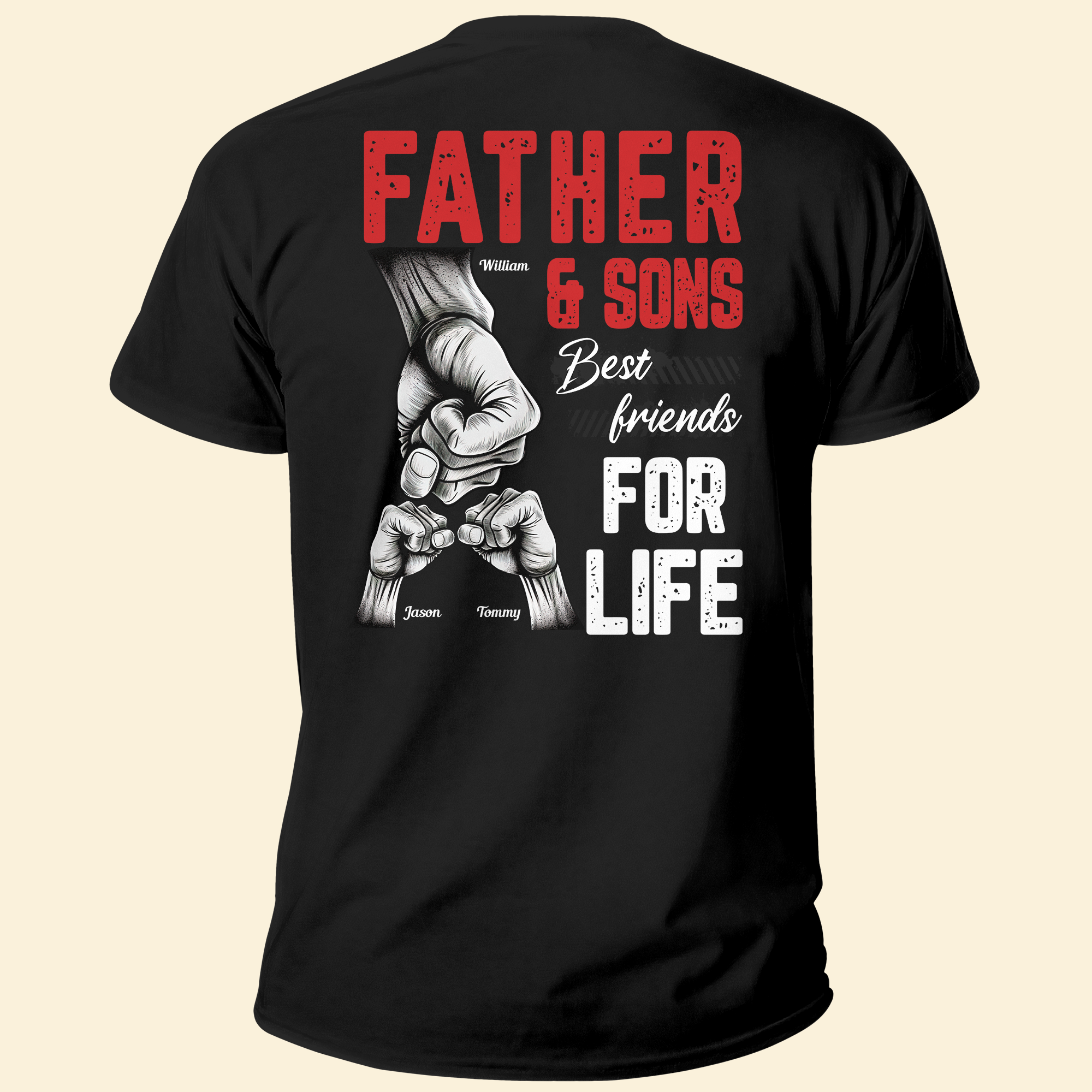 Father's Day Gifts, Father Son Best Friends For Life - Personalized Back Printed Shirt
