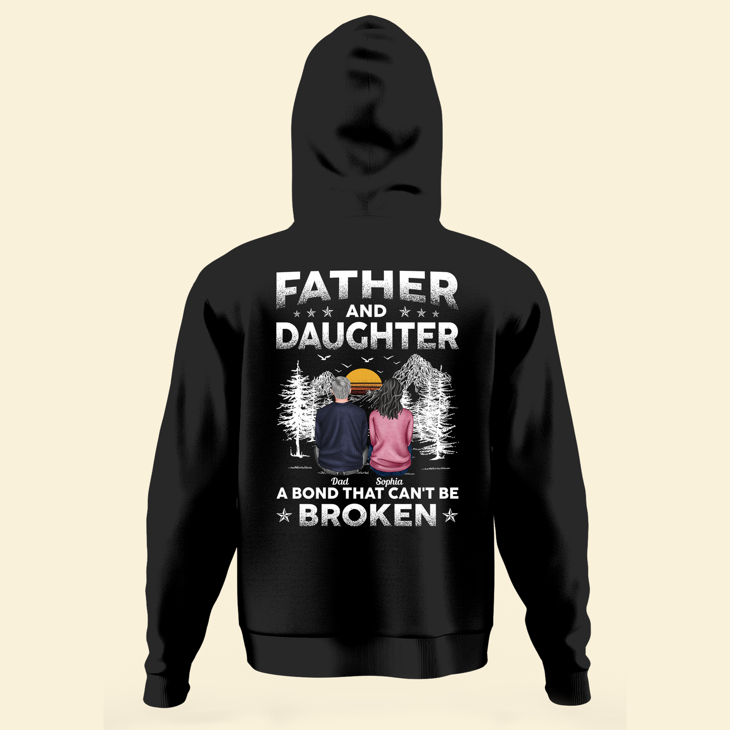 Father & Daughters  A Bond That Can't Be Broken - Personalized Back Printed Shirt