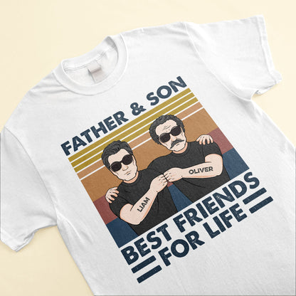 Father And Son Best Friends For Life - Personalized Shirt - Birthday Gift For Dad