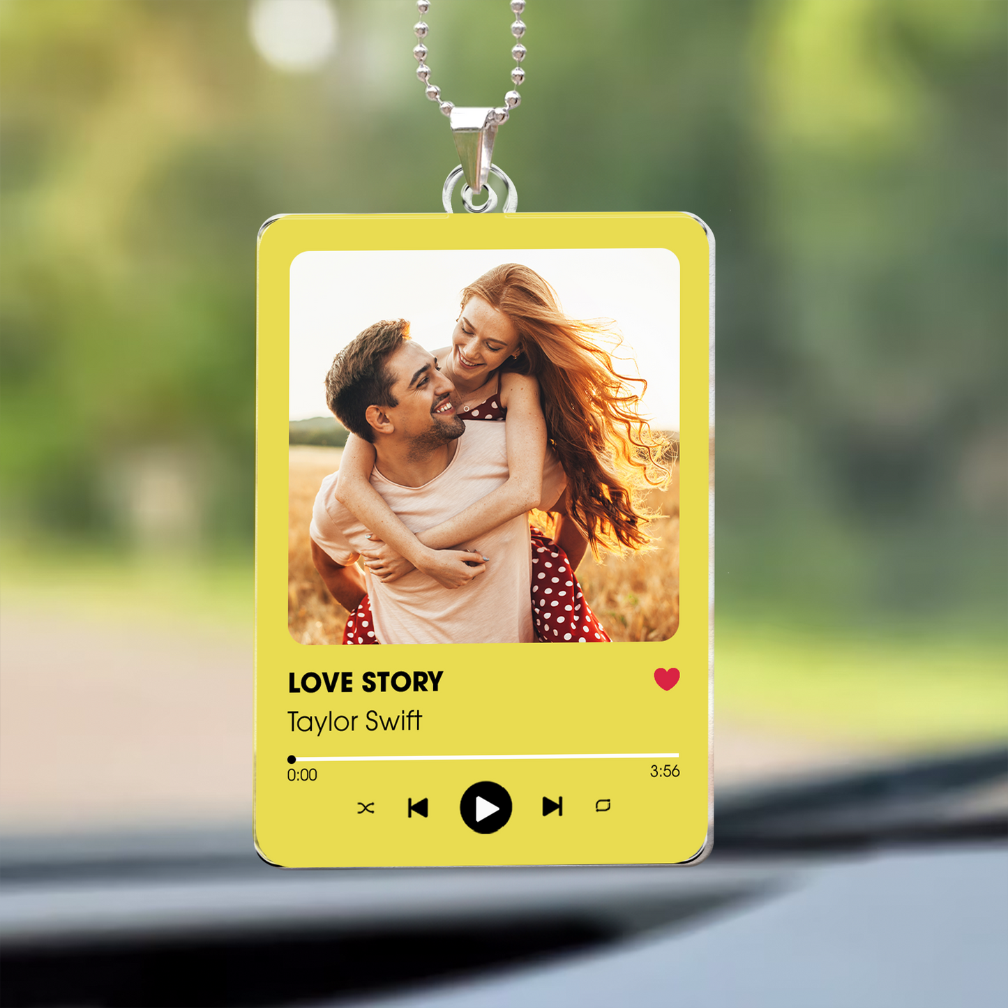 Favorite Song Title - Personalized Car Photo Ornament