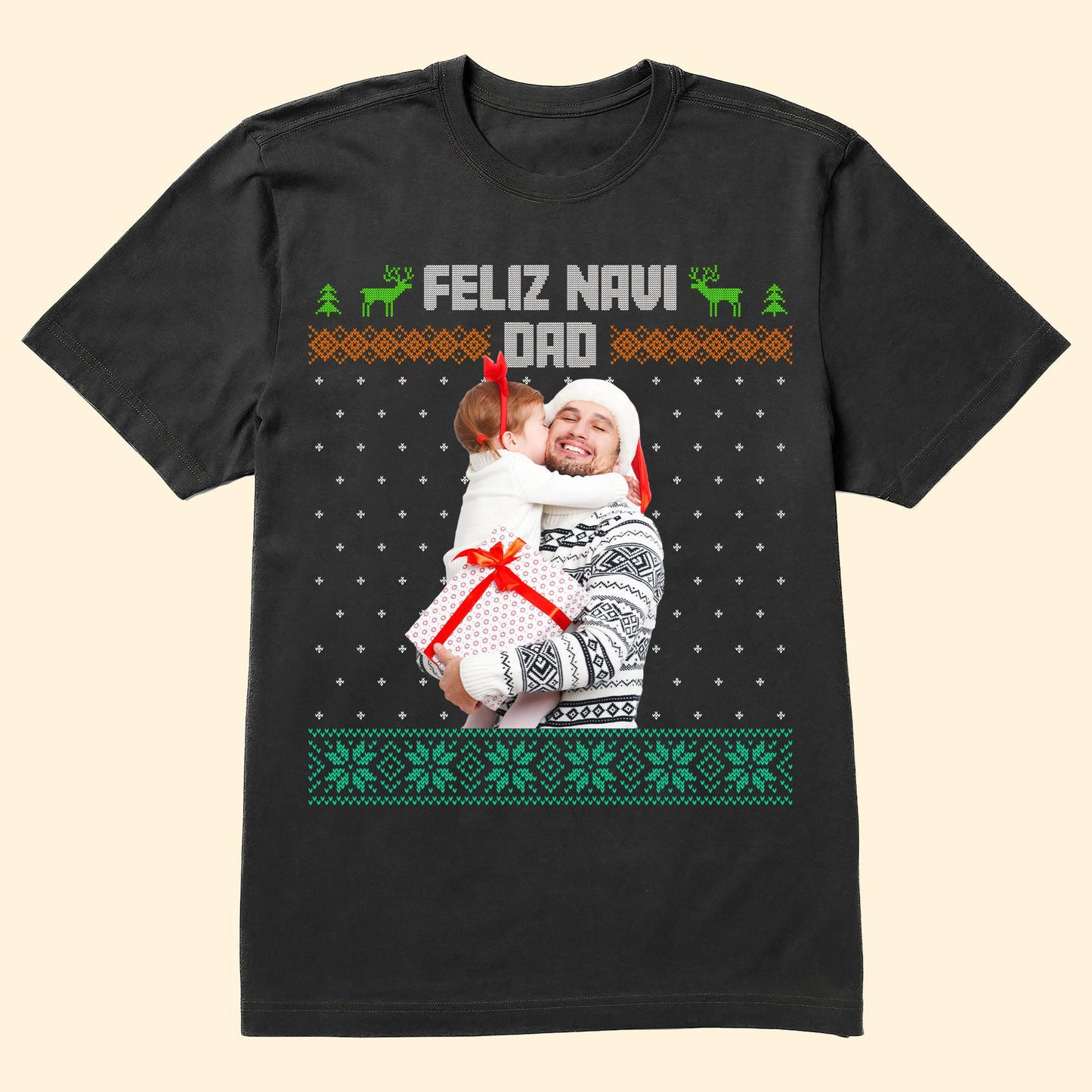 Feliz Navi Dad Christmas Gift For Dad Grandpa - Personalized Photo Shirt