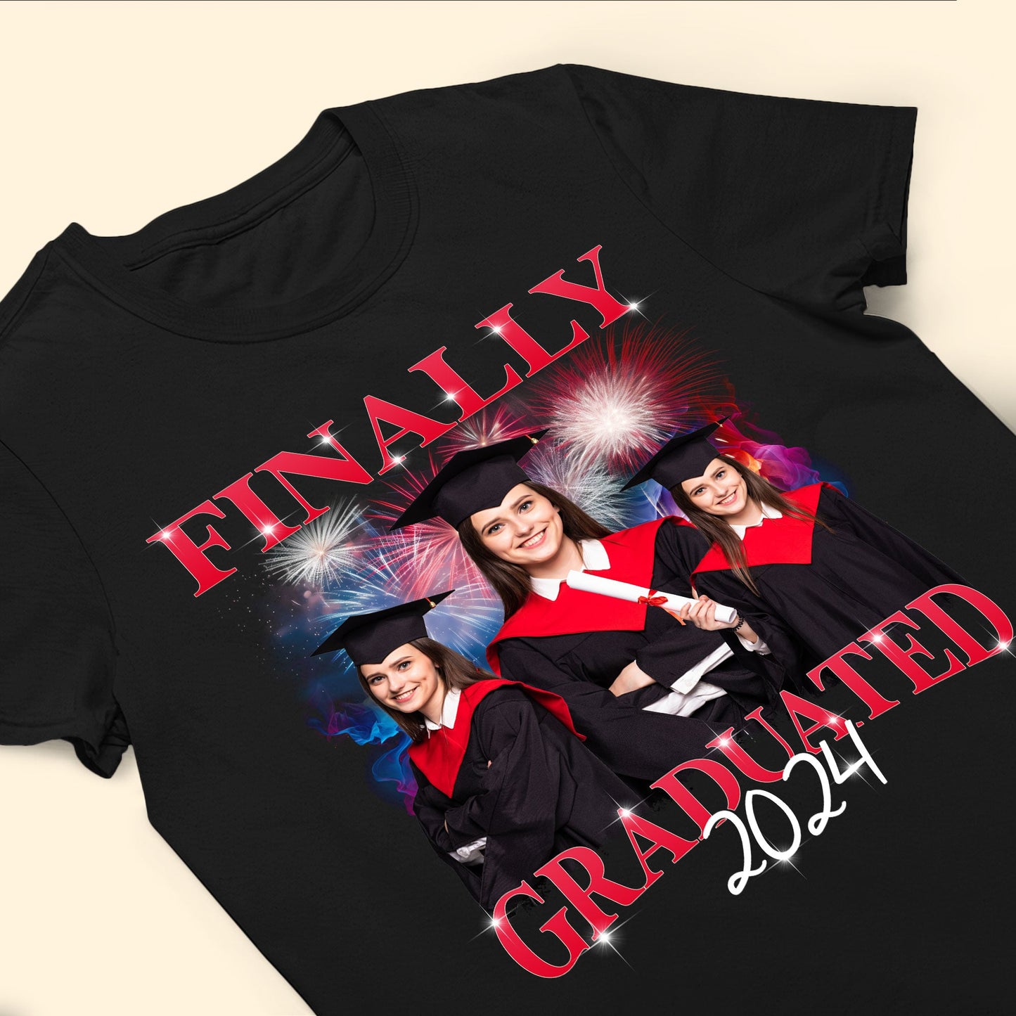 Finally Graduated - Personalized Photo Comfort Tee