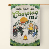 Fires Friends Fun Camping Crew - Personalized Flag