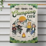 Fires Friends Fun Camping Crew - Personalized Flag