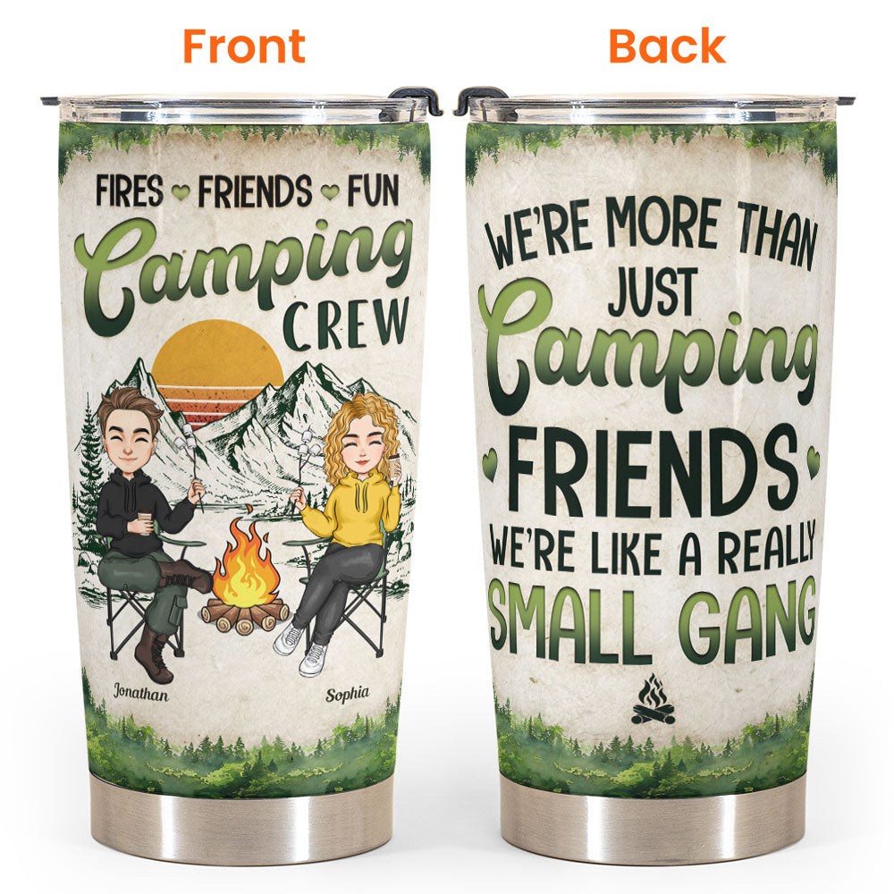 Here's To The Nights We Won't Remember With Friends We'll Never Forget -  Funny Engraved Camping Tumbler, Camping Tumbler Mug, Camping Gift