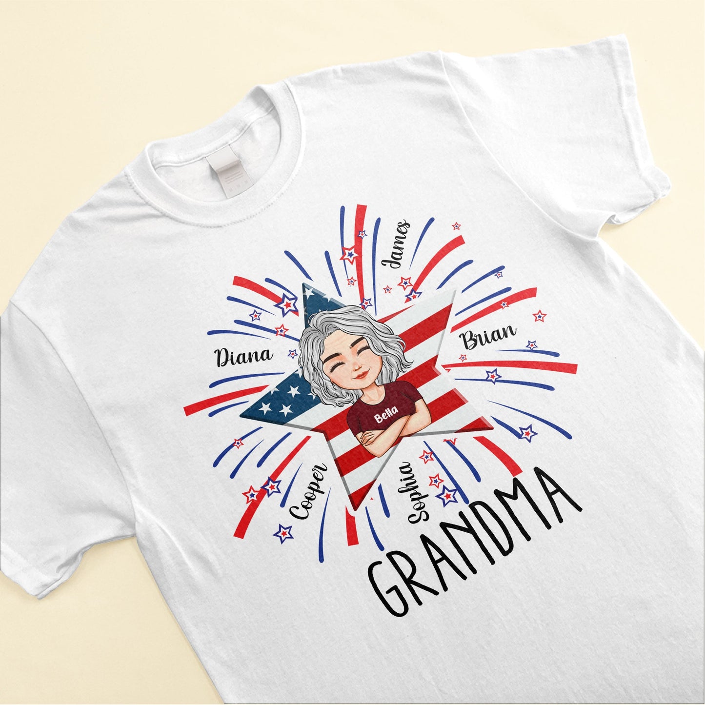 Firework Grandma Mom Mama 4th Of July - Personalized Shirt