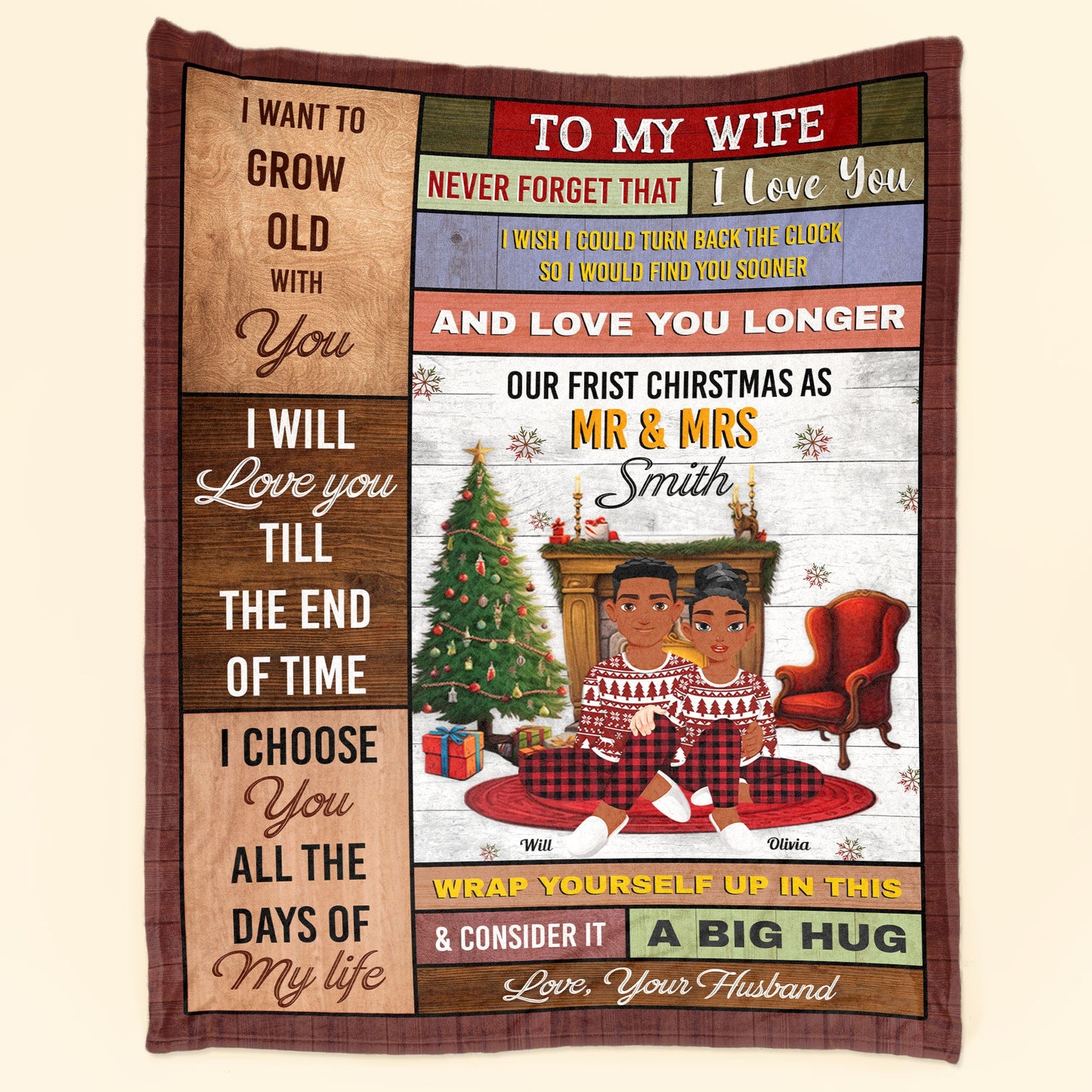 First Christmas As Mr & Mrs - Personalized Blanket