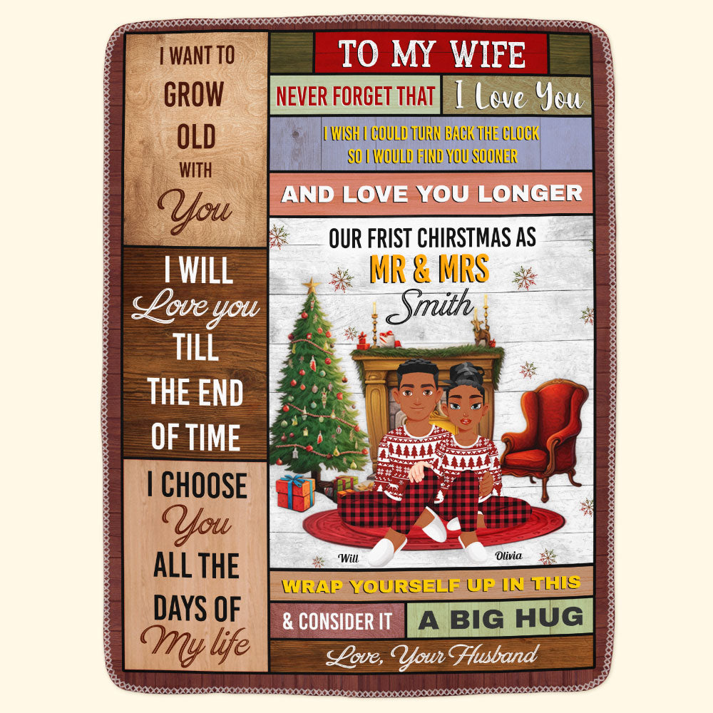 First Christmas As Mr & Mrs - Personalized Blanket