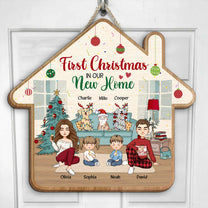 First Christmas In Our New Home - Personalized Custom Shaped Wood Sign