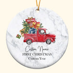 First Christmas - Personalized Ceramic Ornament - Christmas Gift For Friends And Family