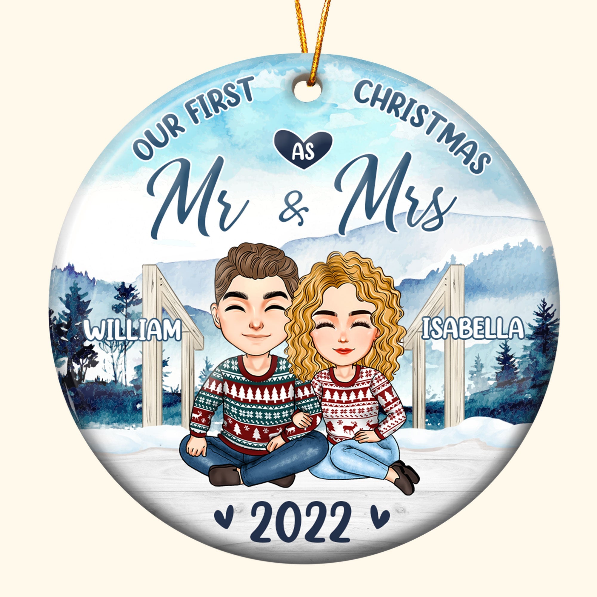 First Christmas Together - Personalized Ceramic Ornament