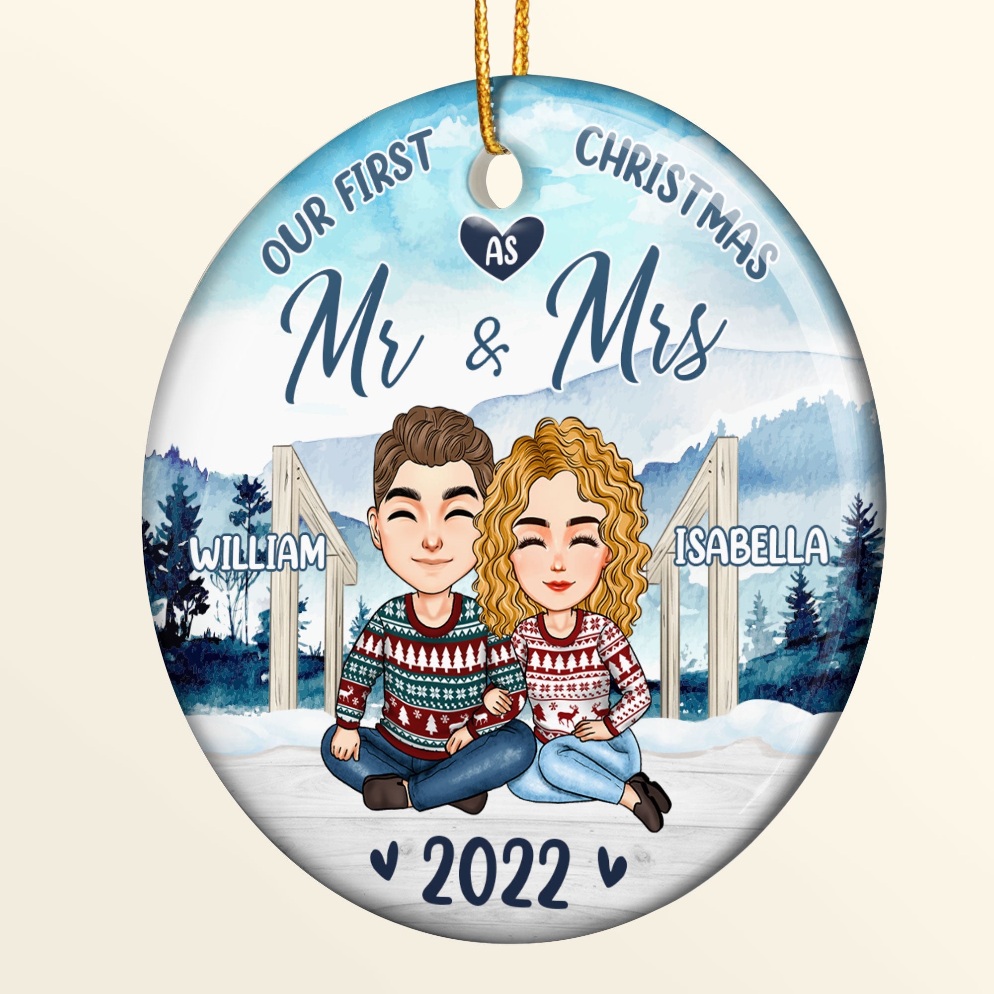 First Christmas Together - Personalized Ceramic Ornament