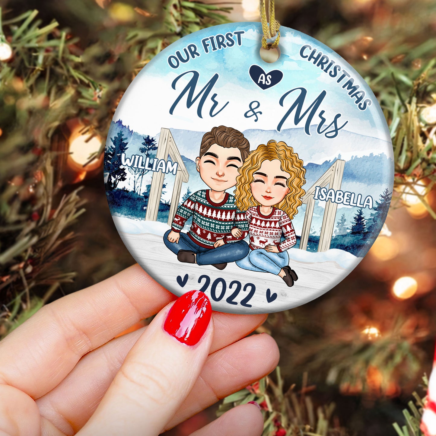First Christmas Together - Personalized Ceramic Ornament