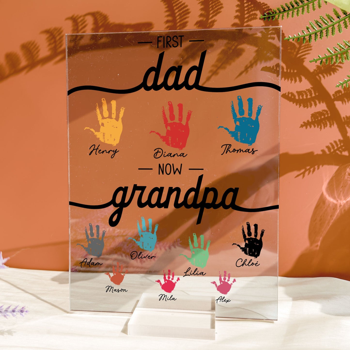 First Dad Now Grandpa - Personalized Acrylic Plaque