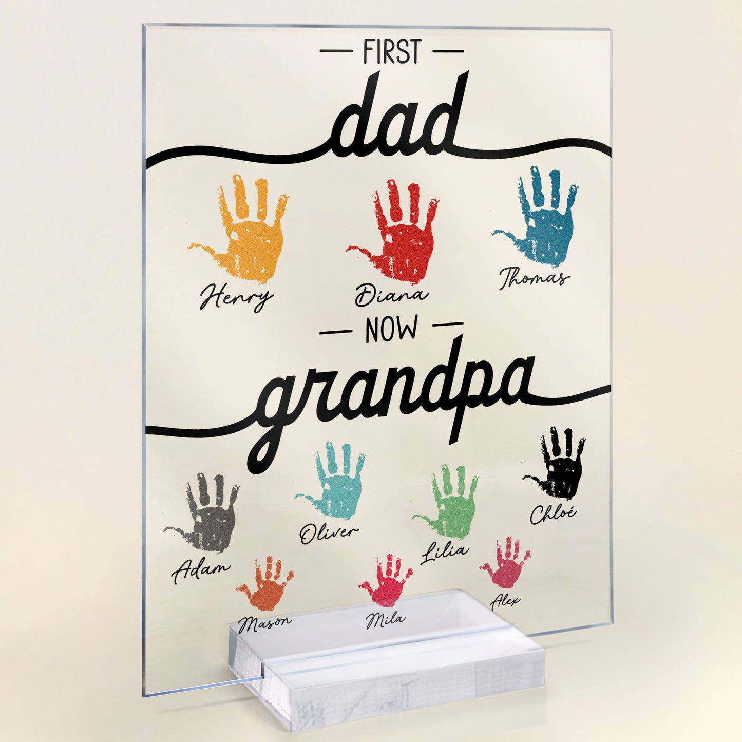 First Dad Now Grandpa - Personalized Acrylic Plaque