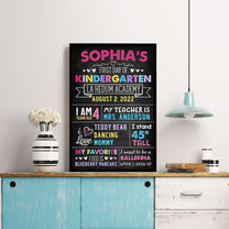 First Day Of School Sign - Personalized Poster - Back To School Gift For Kids, Student, Son, Daughter, 1st Day Of School