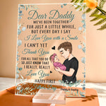 First Father's Day - I Love You With A Smile - Personalized Acrylic Plaque