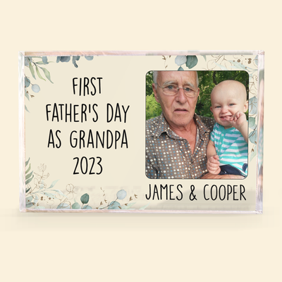 First Father's Day As Grandpa - Personalized Rectangle Acrylic Plaque