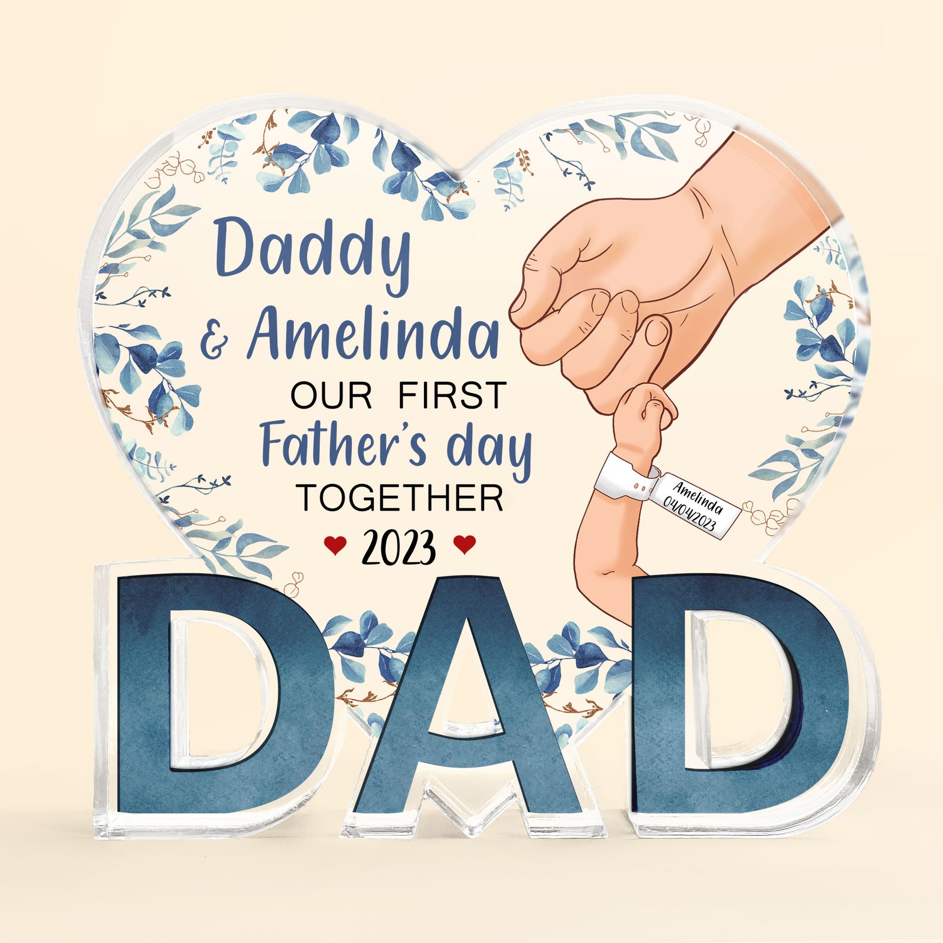 First Father's Day Together - Personalized Custom Dad-Shaped Acrylic Plaque