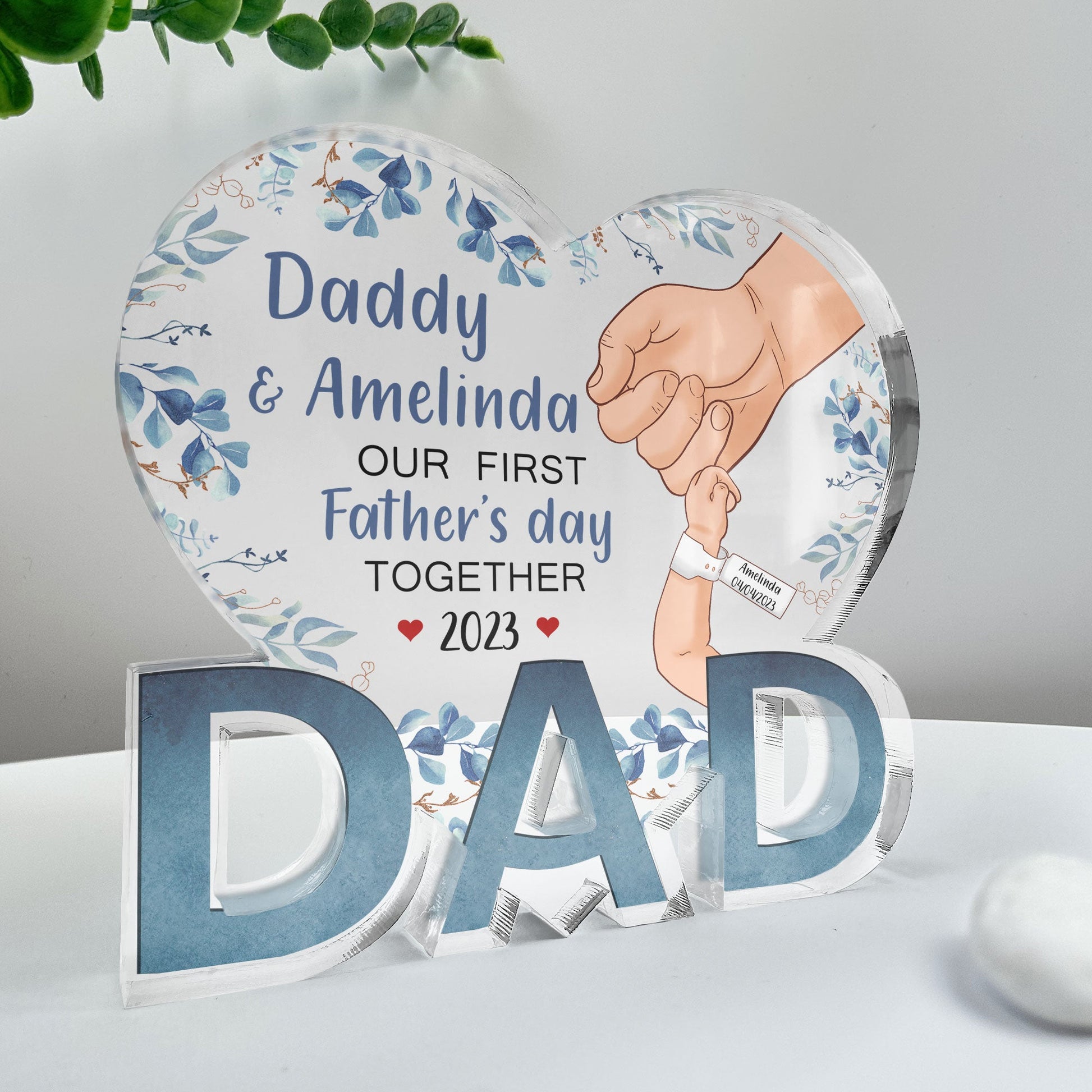 First Father's Day Together - Personalized Custom Dad-Shaped Acrylic Plaque