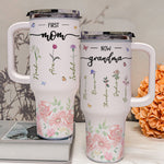 First Mom Now Grandma - Personalized 40oz Tumbler With Straw