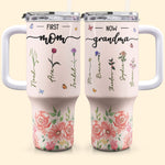 First Mom Now Grandma - Personalized 40oz Tumbler With Straw