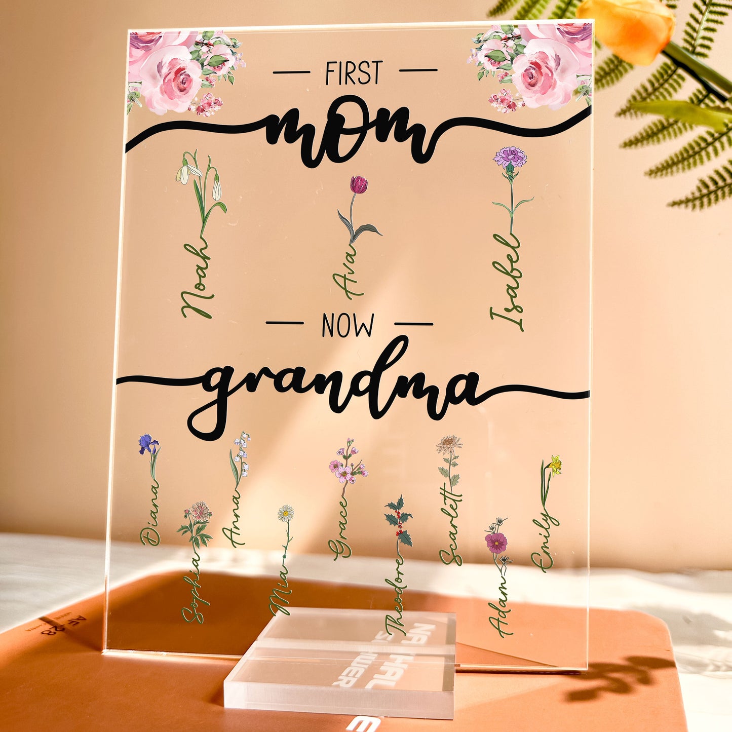 First Mom Now Grandma - Personalized Acrylic Plaque