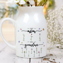 First Mom Now Grandma - Personalized Ceramic Flower Vase