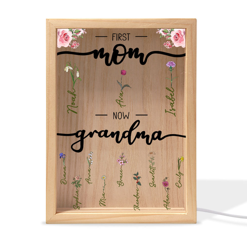 First Mom Now Grandma - Personalized Frame Light Box