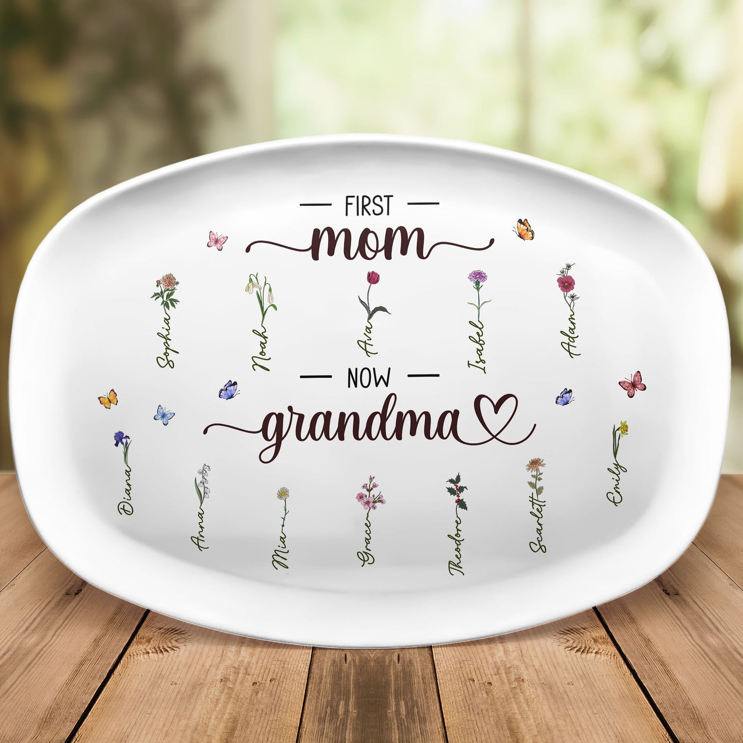 First Mom Now Grandma - Personalized Platter