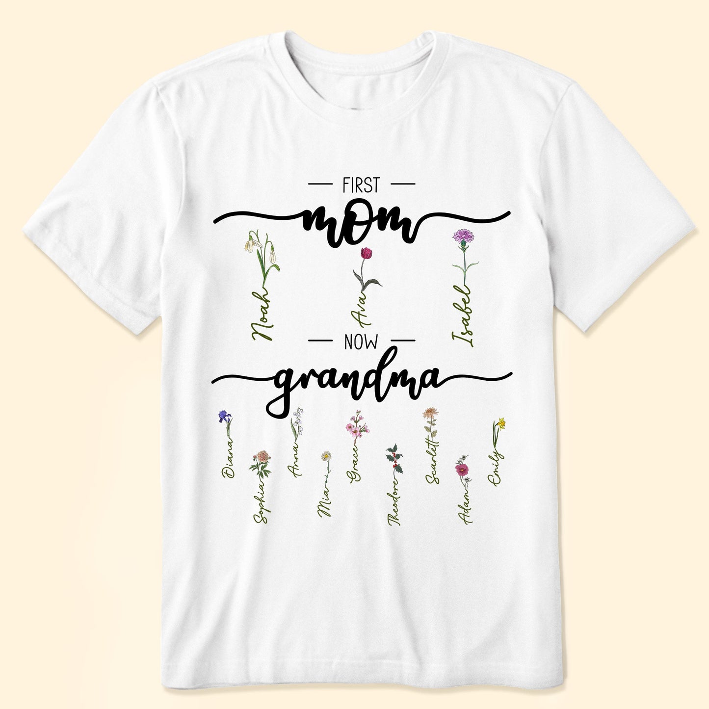 First Mom Now Grandma - Personalized Shirt