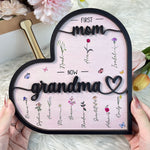 First Mom Now Grandma - Personalized Wooden Plaque - Gift For Mom