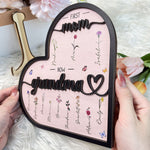 First Mom Now Grandma - Personalized Wooden Plaque - Gift For Mom
