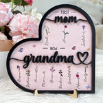 First Mom Now Grandma - Personalized Wooden Plaque - Gift For Mom