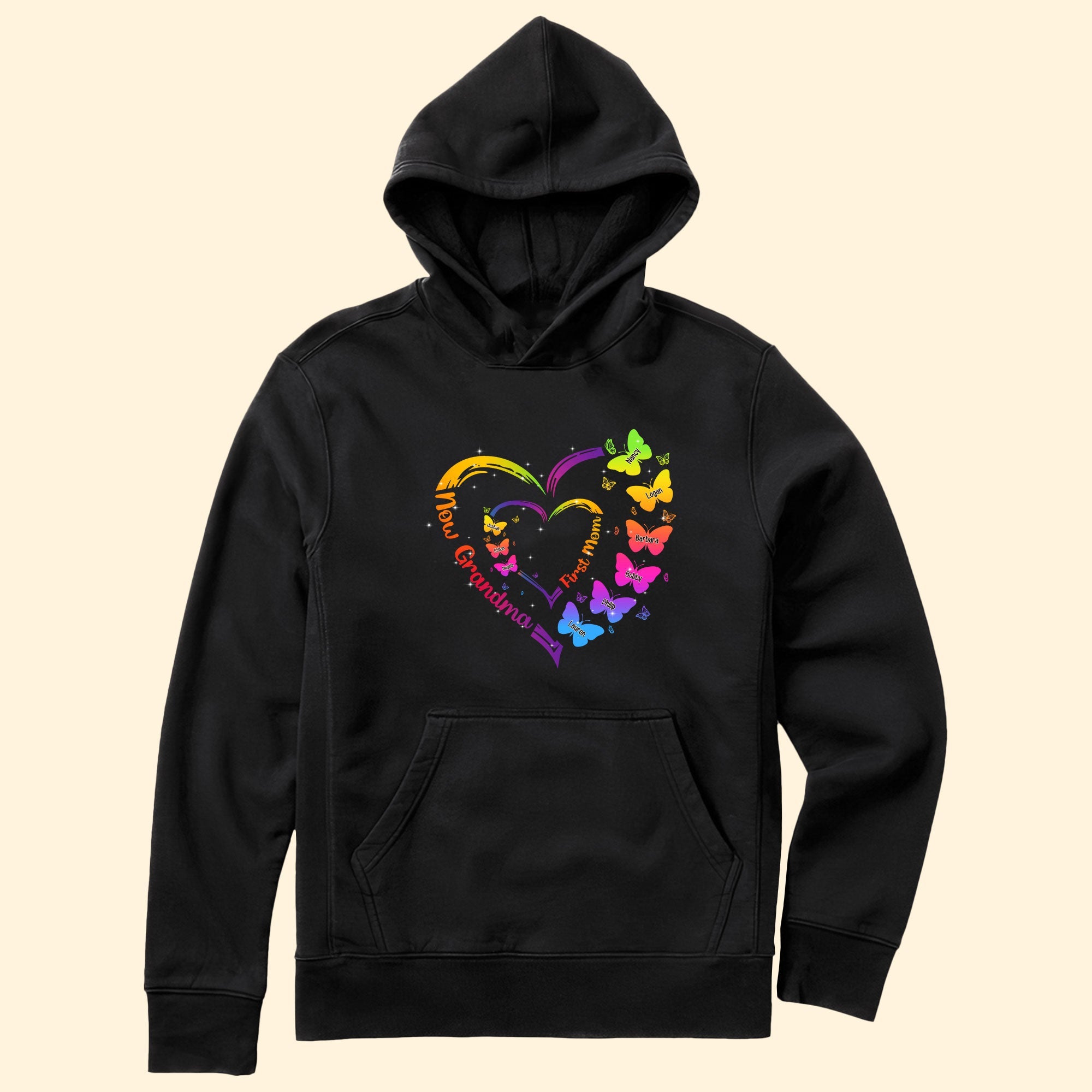 First Mom Now Grandma With Butterfly - Personalized Shirt