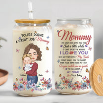 First Mother's Day Gift To Mommy Great Job - Personalized Clear Glass Cup