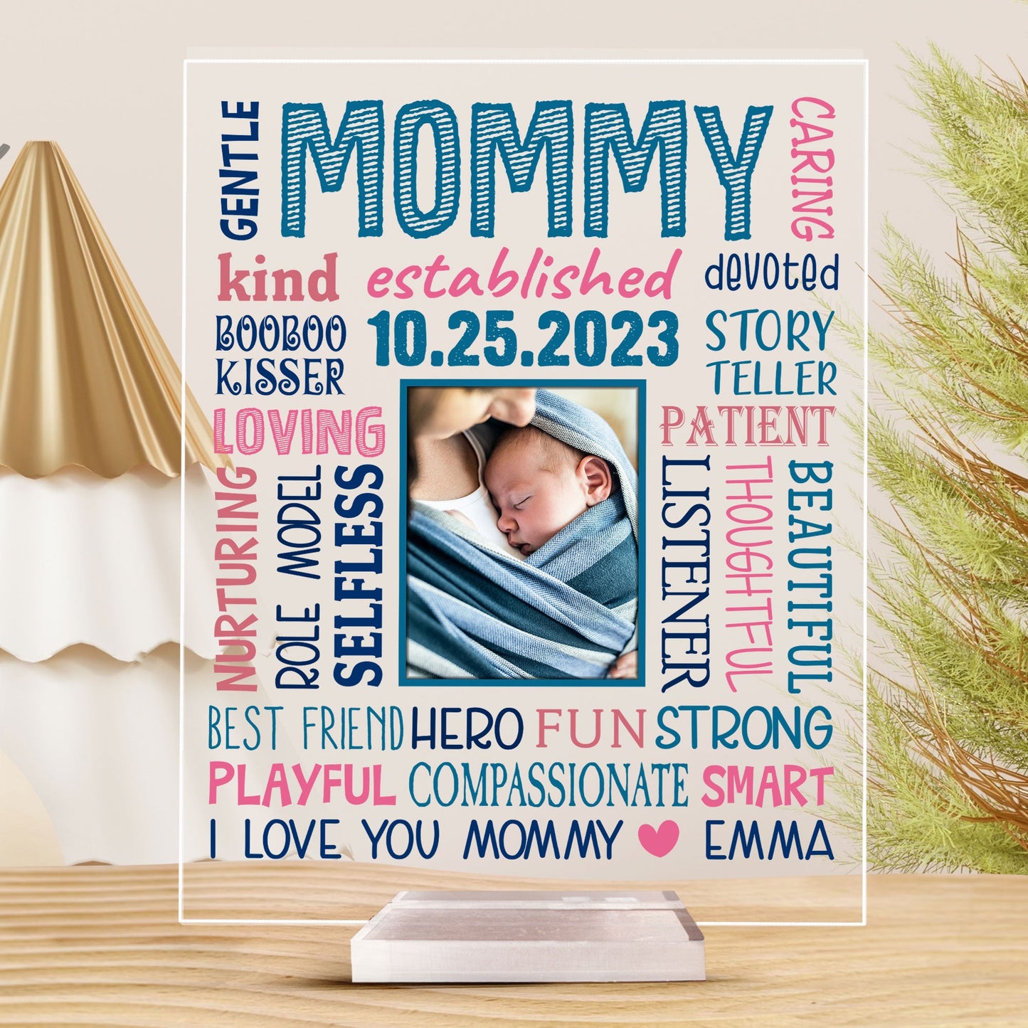 First Time Mom - Personalized Acrylic Photo Plaque