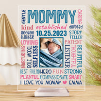 First Time Mom - Personalized Acrylic Photo Plaque