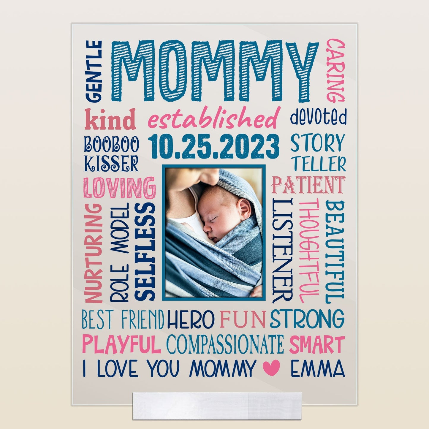 First Time Mom - Personalized Acrylic Photo Plaque