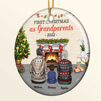 First Christmas As Grandparents - Personalized Ceramic Ornament - Christmas, Loving Gift For Grandparents, Grandma, Grandpa
