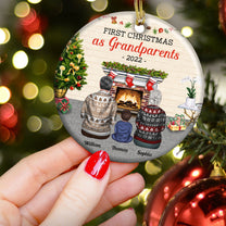 First Christmas As Grandparents - Personalized Ceramic Ornament - Christmas, Loving Gift For Grandparents, Grandma, Grandpa