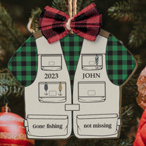 Fishing Vest - Personalized Wooden Ornament