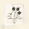 Fist Bump Dad Grandpa Papa And Kids - Personalized Custom Square-Shaped Acrylic Plaque