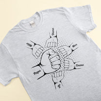 Fist Bump With Kids Father's Day For Dad, Grandpa Up To 15 - Personalized Shirt