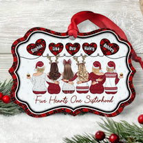 Five Hearts One Sisterhood - Personalized Aluminum Ornament