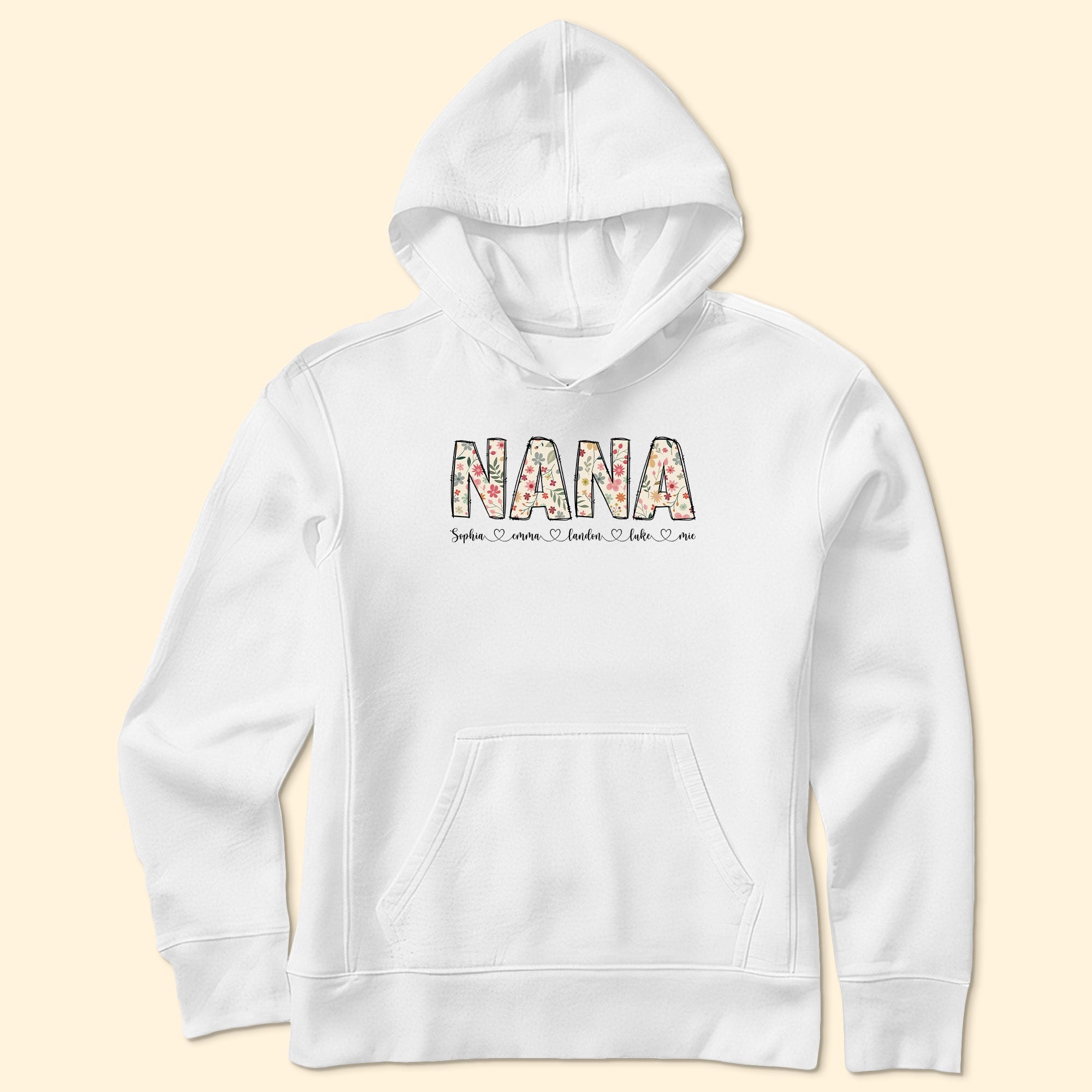 Floral Nana Custom Kids' Names - Personalized Shirt